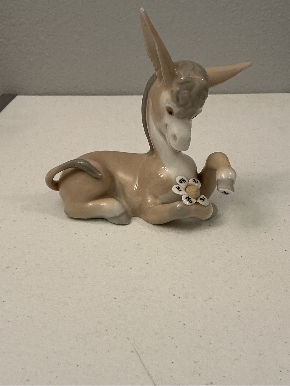 Lladro Donkey in Love Figurine with Flower